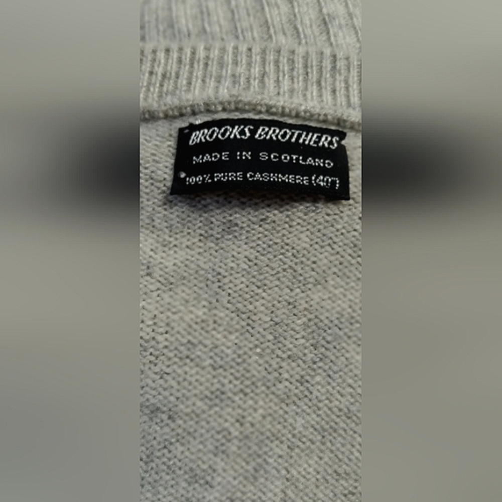 Brooks Brothers, Vintage, 100% Cashmere, Long Sleeve, Saddle Shoulder, Size 40"